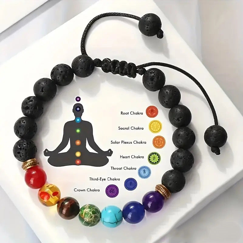 Volcanic Stone Seven Color Energy Bracelet
