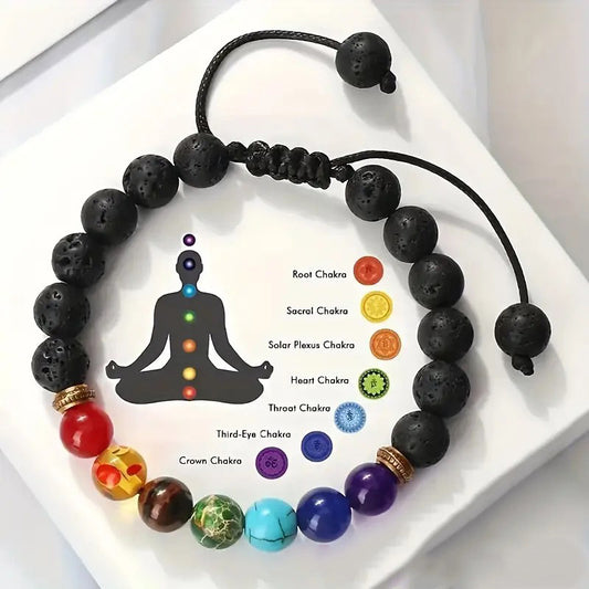 Volcanic Stone Seven Color Energy Bracelet